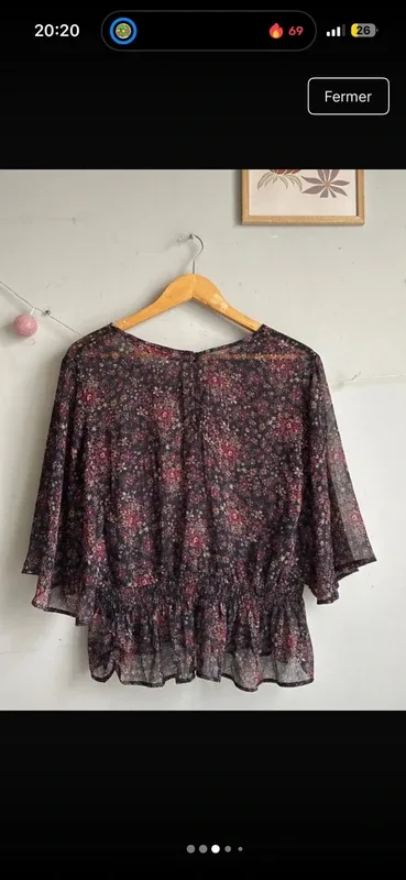 Blouse fleurie camaïeu 38