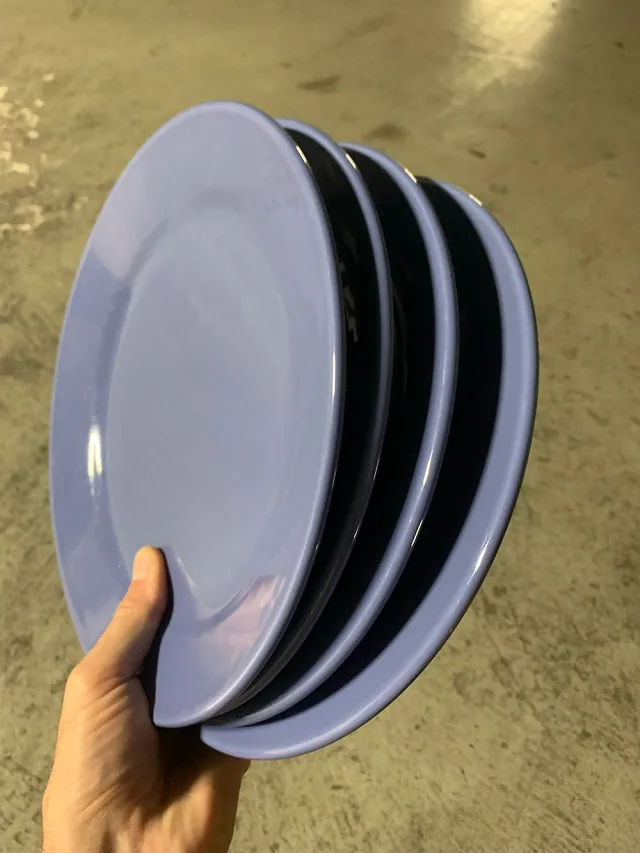 4 assiettes bleues